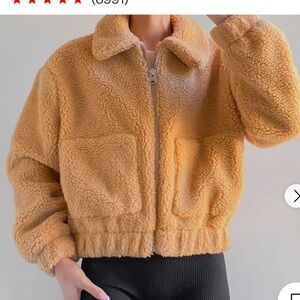 Urban Outfitters camel colored Sherpa jacket size medium. In perfect condition!